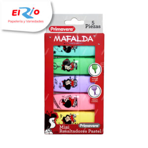 RESALTADOR MINI PRIMAVERA PASTEL X5 MAFALDA