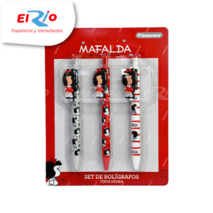 SET LAPICERO PRIMAVERA X3 + FIGURA MAFALDA