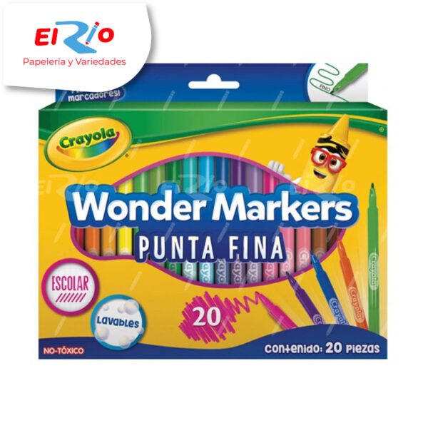PLUMON CRAYOLA WONDER MARKERS P.FINA X20 UND REF:580081M000