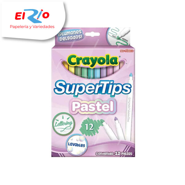 PLUMON CRAYOLA SUPERTIPS X12 UND PASTEL P.CONICA REF:58-7515